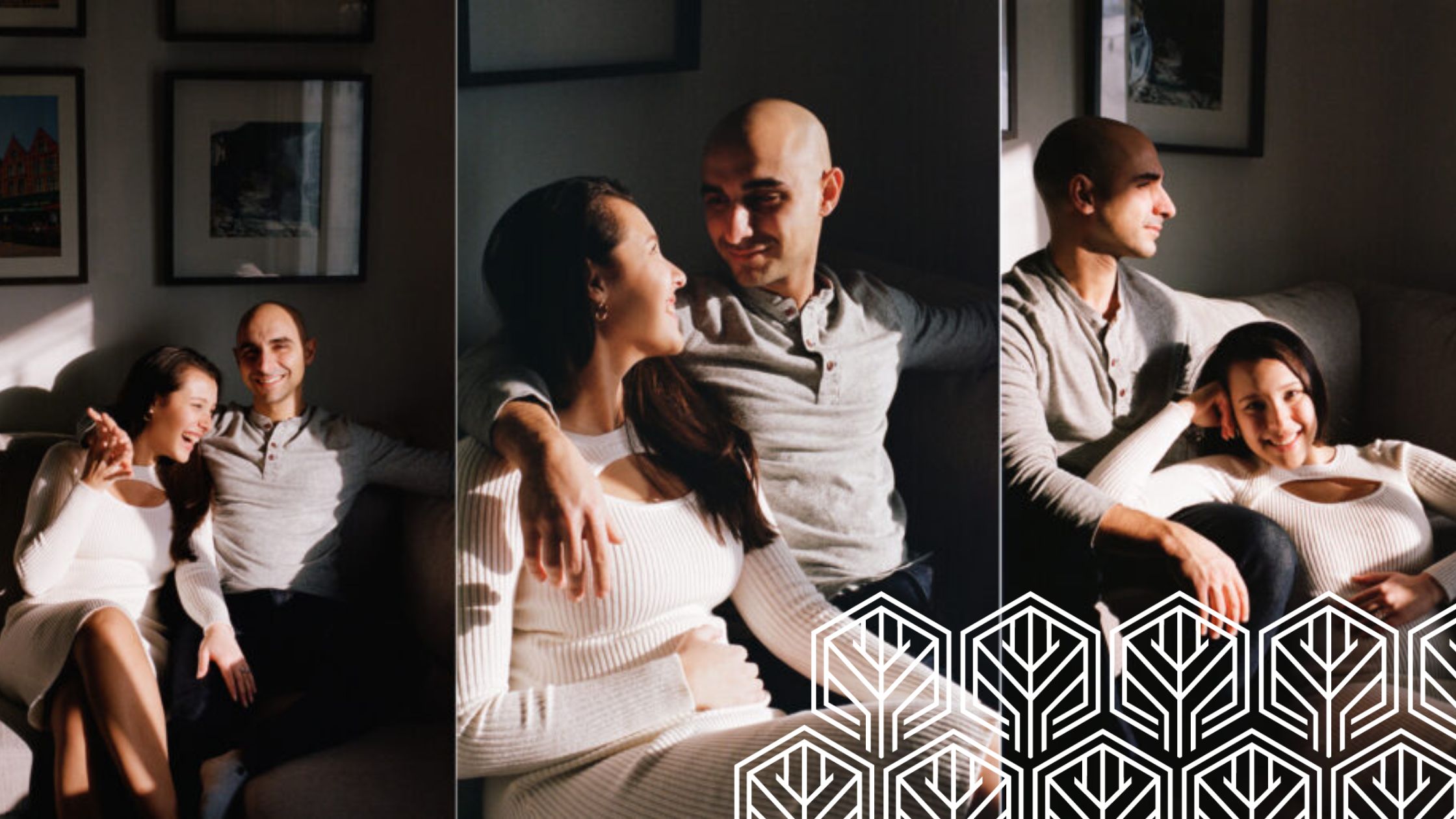a collage photo of a happy couple